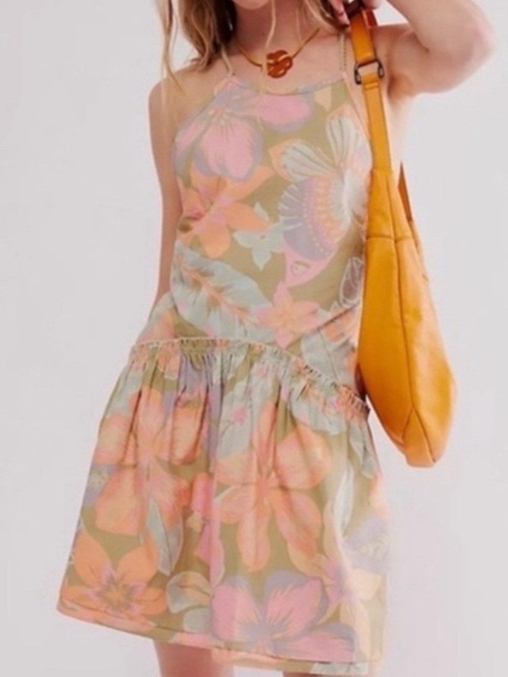 Free People Desserted Island Mini Floral Boho Beach Dress, S